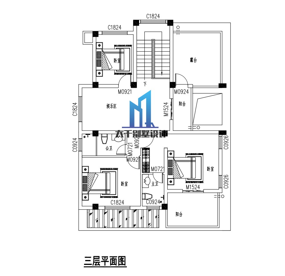 现代三层别墅设计图平面图