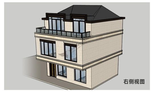 现代三层别墅设计图"