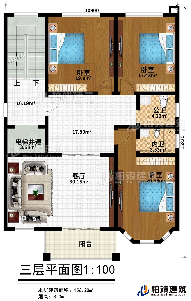 五层简单新农村房屋设计图纸,造价低,适合农村自建 