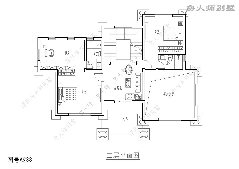 歐式三層別墅設計圖平面圖