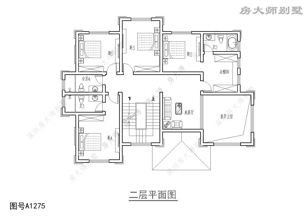 新中式三層別墅設計圖平面圖