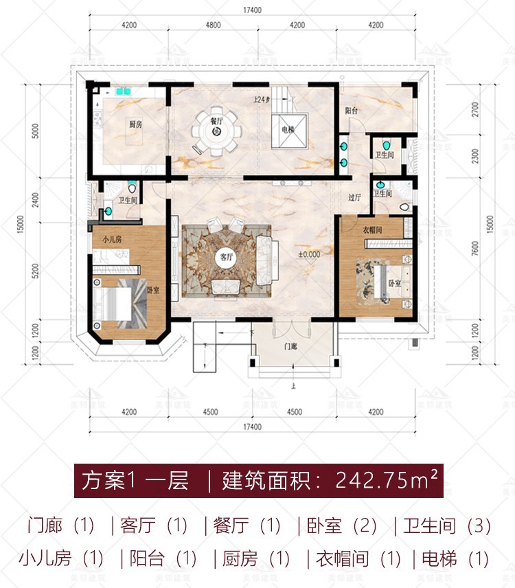 欧式三层带电梯和健身房乡下农村自建房别墅设计图纸 