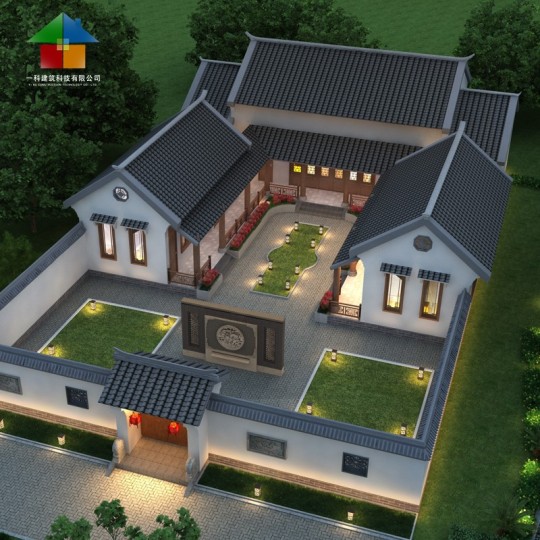 中式一层别墅设计图"