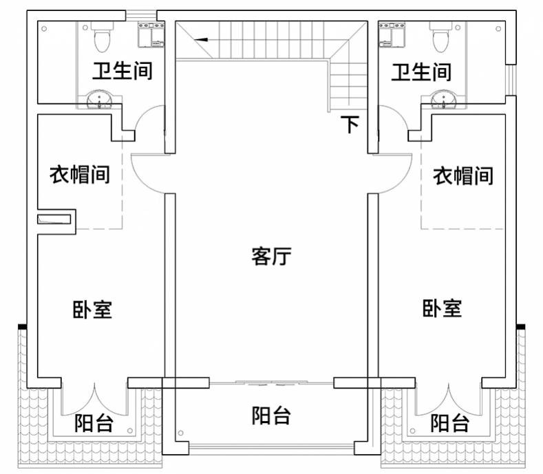 美式二层别墅设计图平面图