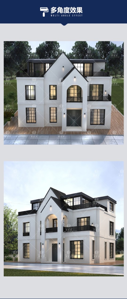 美式两层半别墅设计图效果图