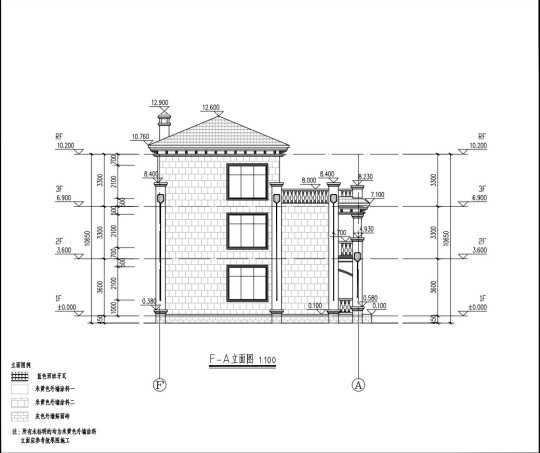 欧式两层半别墅设计图施工图