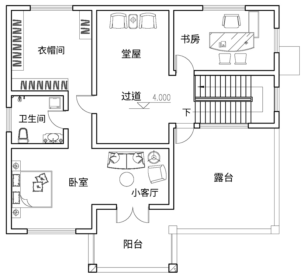 新中式二层别墅设计图平面图