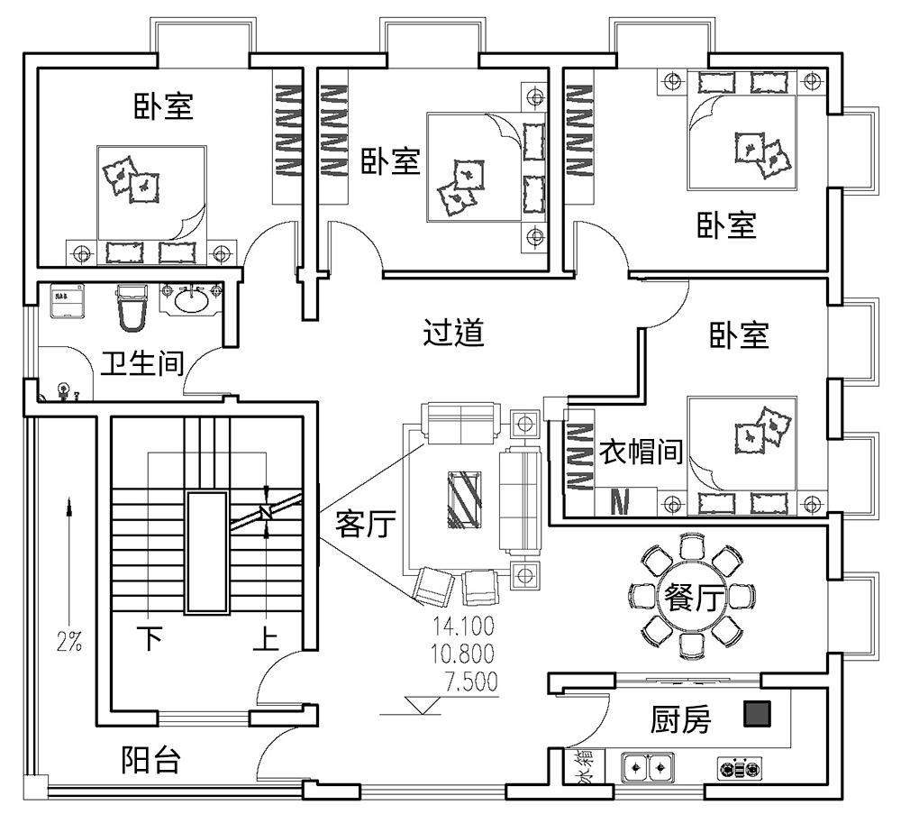 占地11*11米,六层自建房