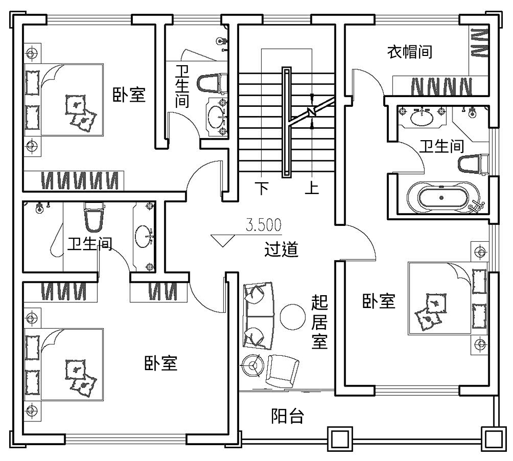 别墅平面图 简单图片