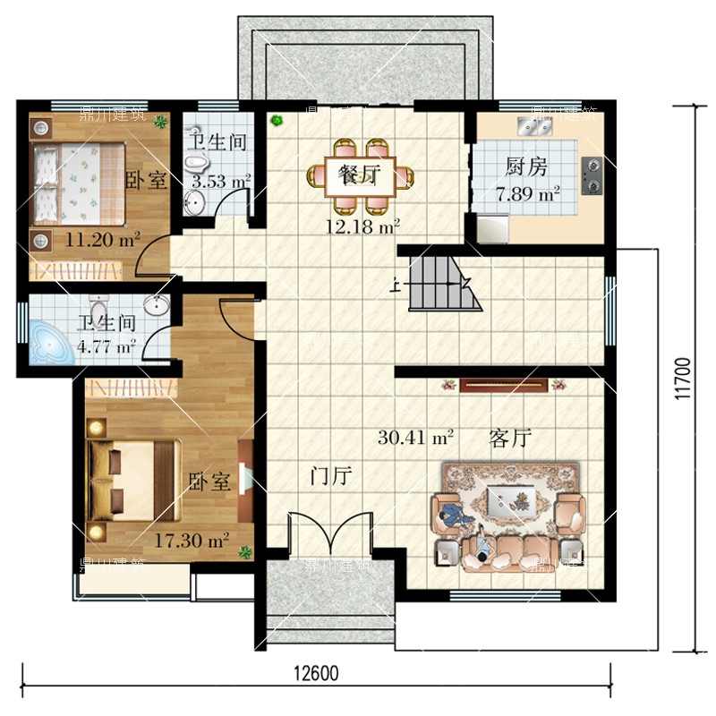 現代兩層半別墅設計圖平面圖