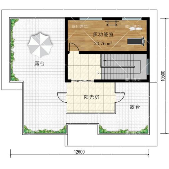 现代两层半别墅设计图平面图