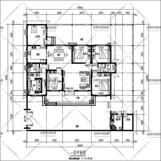新中式一层别墅设计图平面图