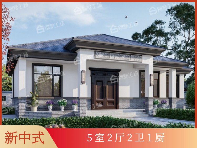 新中式一層別墅設計圖"