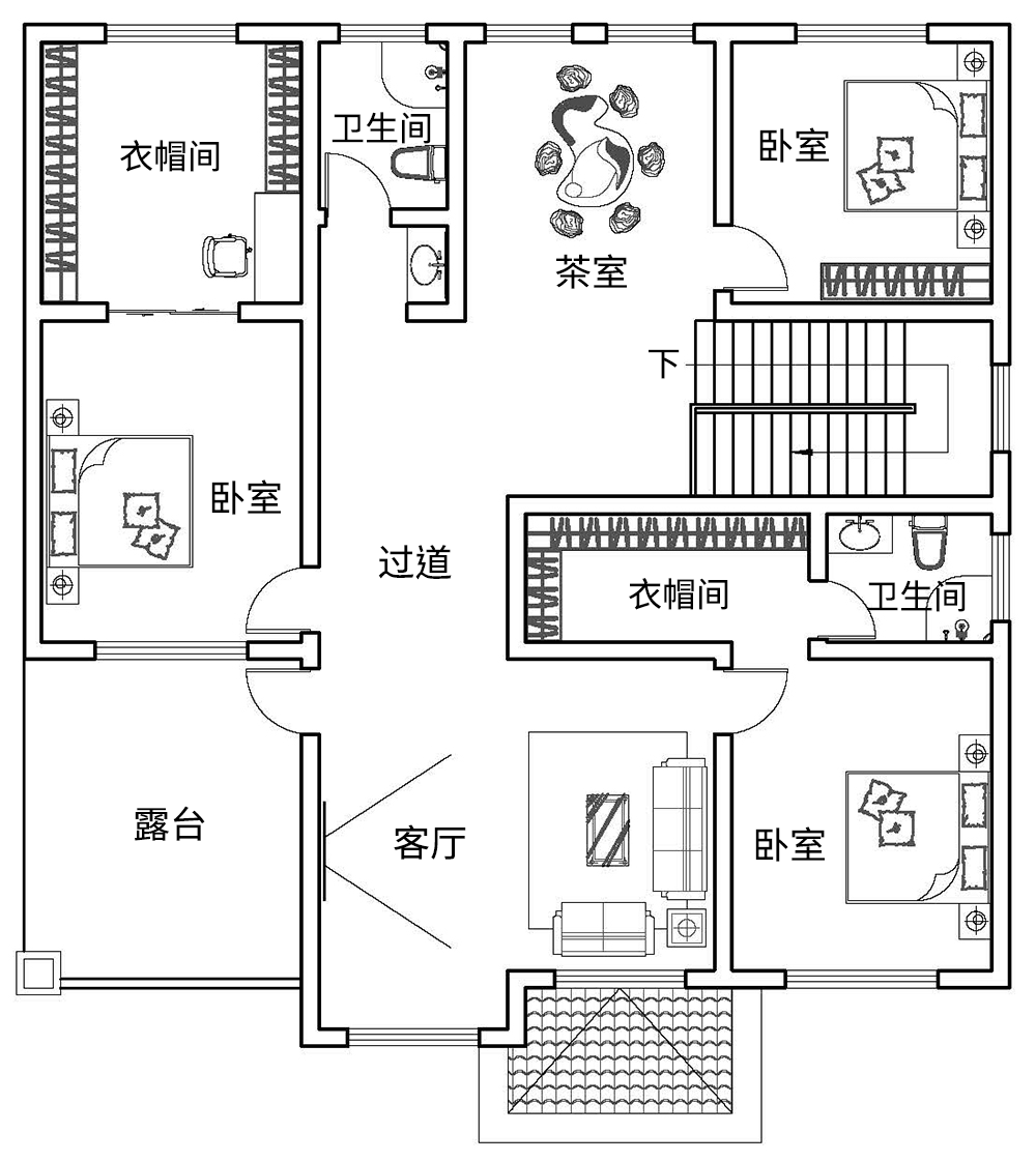 二楼房子平面图图片