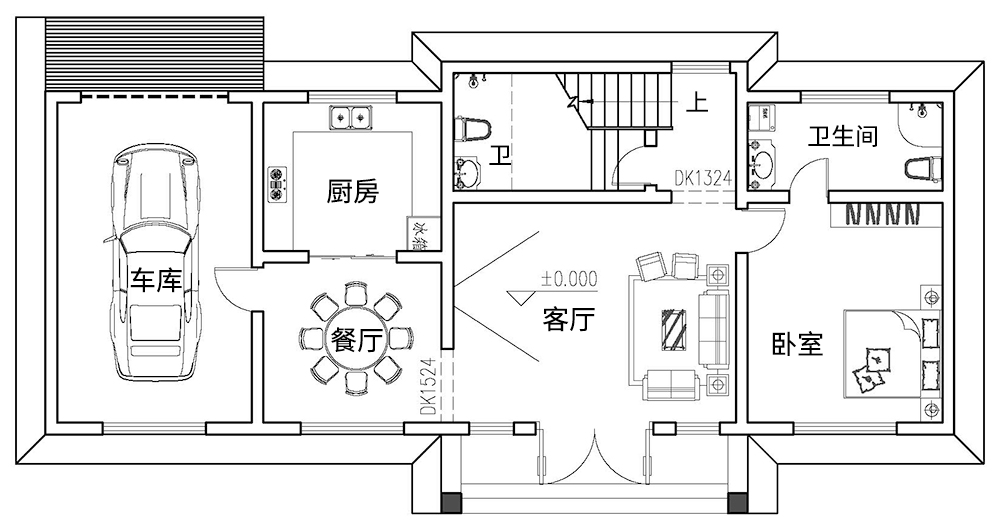 2米,兩層現代風格別墅帶車庫設計 全套圖紙 - 鄉村住宅在線