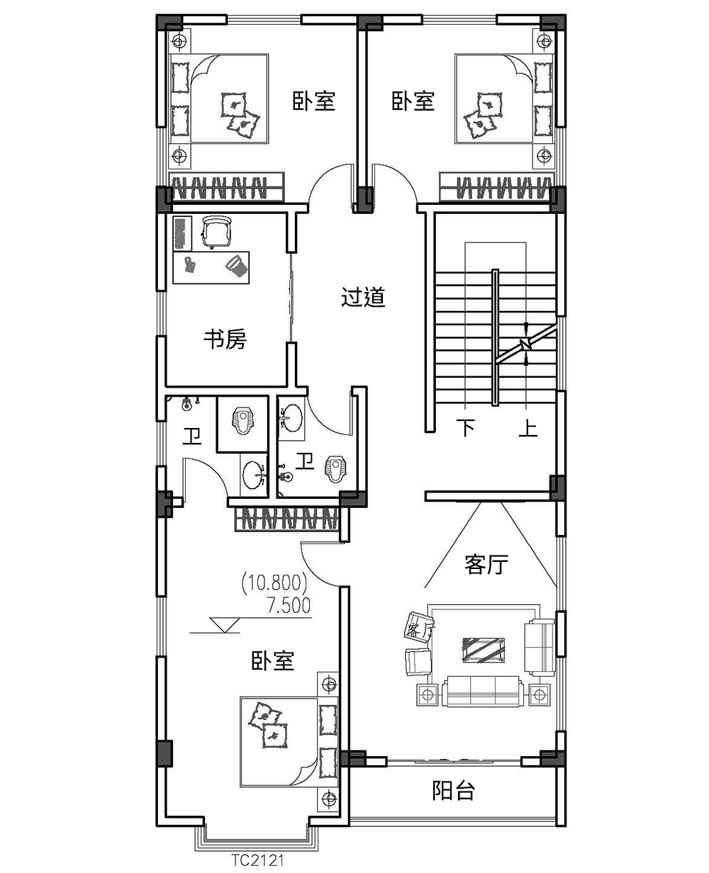 现代四层别墅设计图平面图