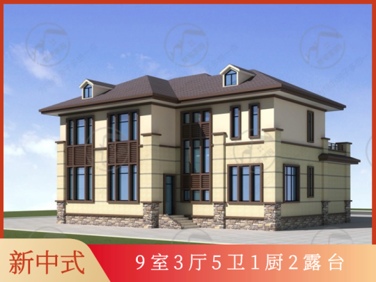新中式设计别墅，建筑图纸大全