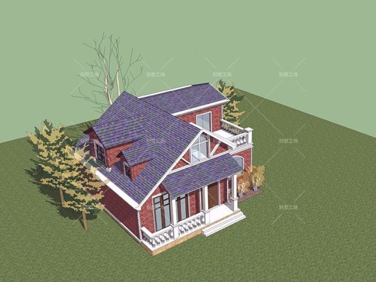 美式一层别墅设计图效果图