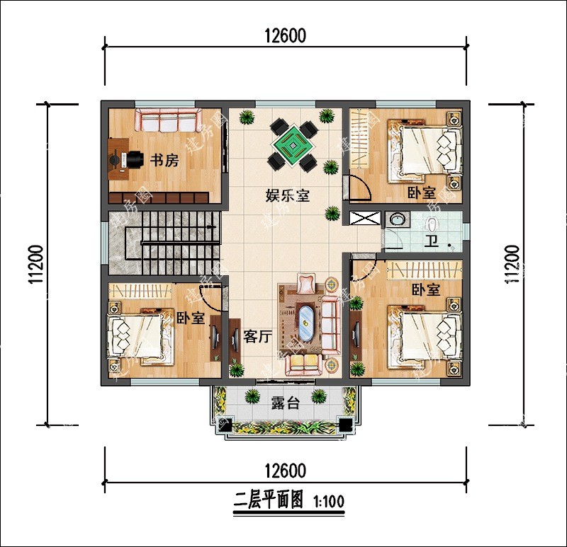 歐式二層別墅設計圖平面圖