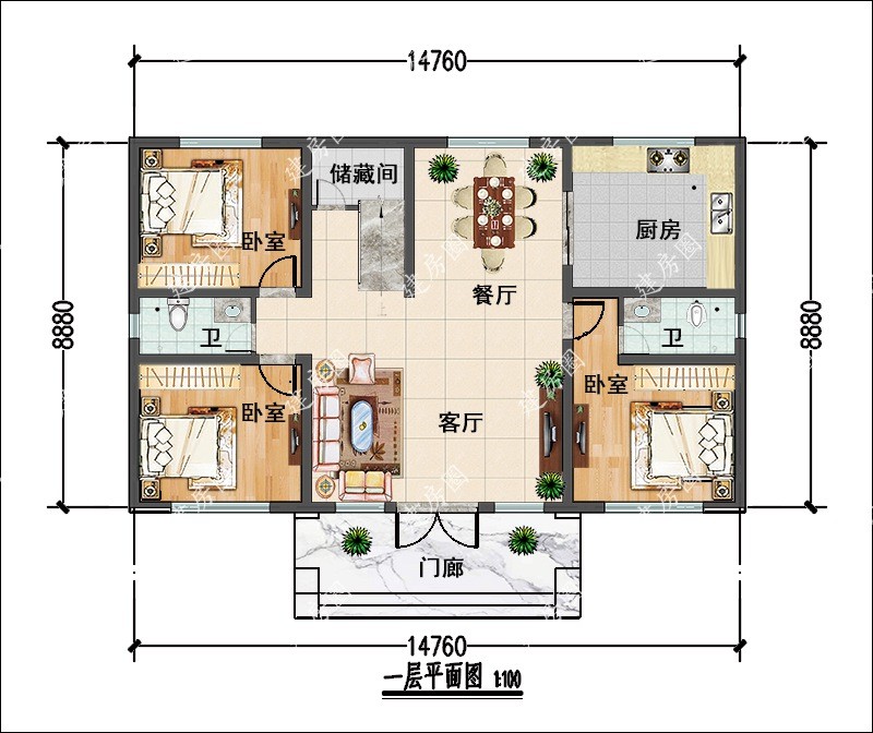 佔地15x9米,大開間歐式風格農村二層自建房-全套設計圖紙 - 鄉村住宅