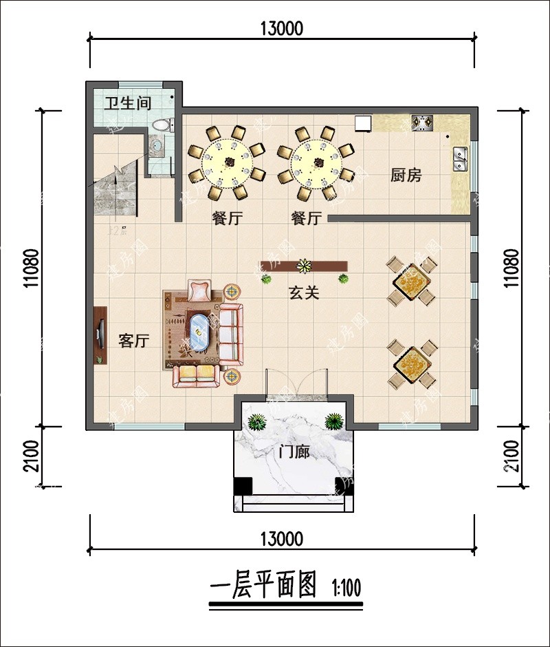 新中式三層別墅設計圖平面圖