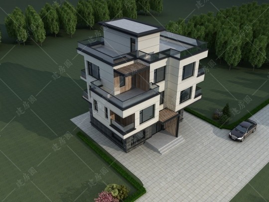 现代四层别墅设计图"