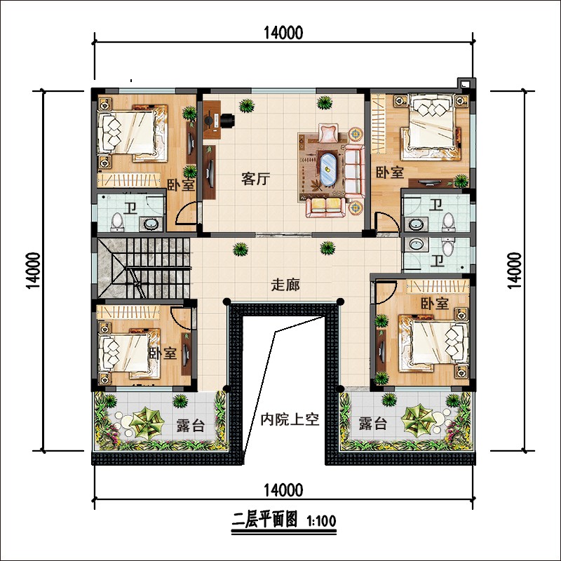 14x13米三合院设计图图片