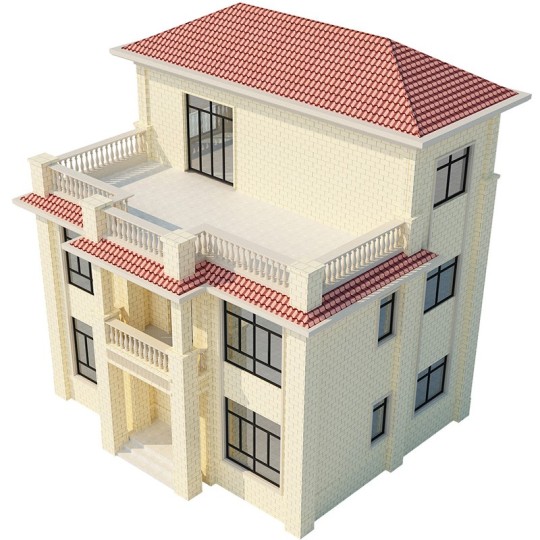 现代两层半别墅设计图效果图