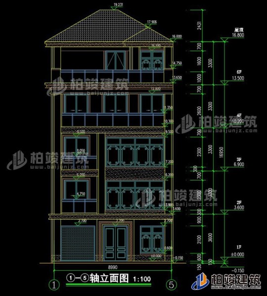 新中式五层别墅设计图施工图